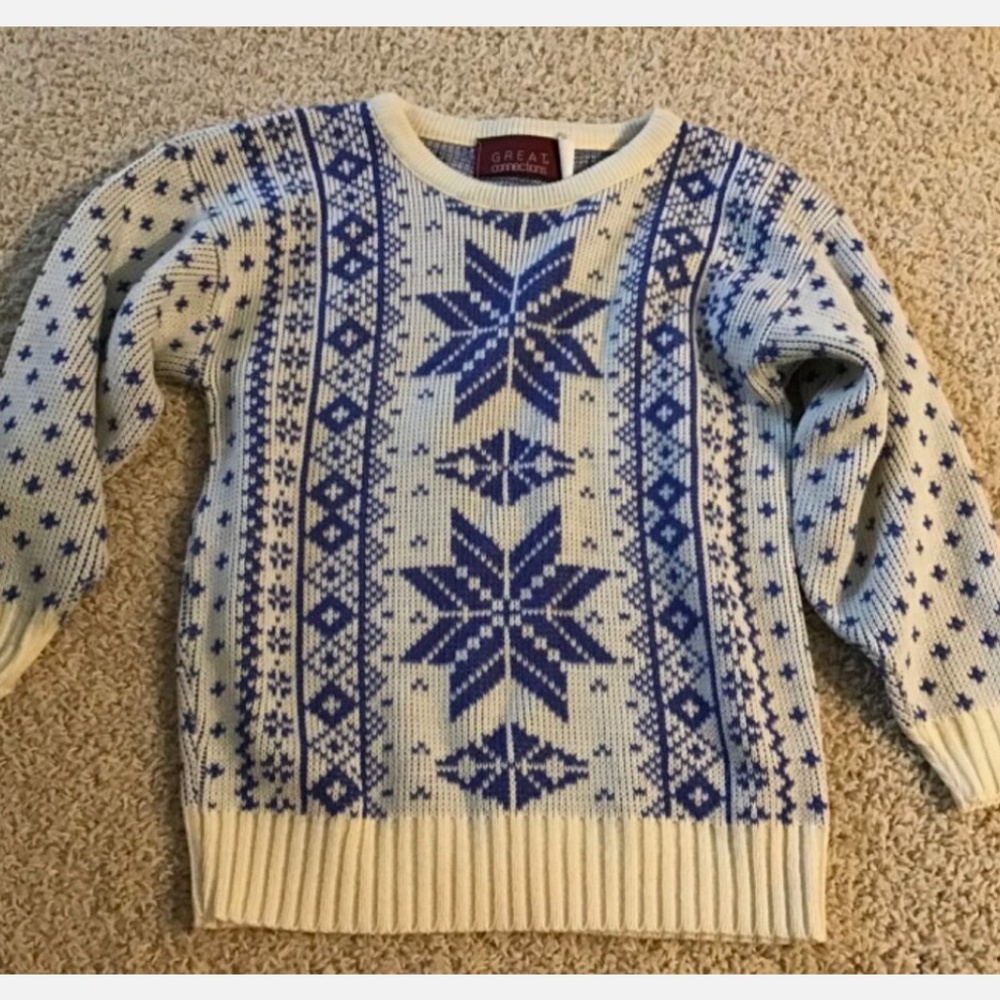 Vintage Great Connections snowflake youth medium sweater